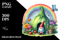 Colorful Vegetable Gnome House | Sublimation Clipart Product Image 2