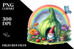 Colorful Vegetable Gnome House | Sublimation Clipart Product Image 2
