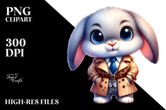 cute Bunny Detective Coat PNG Product Image 2