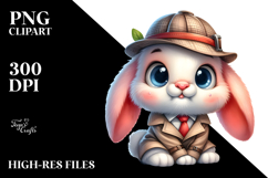 cute Bunny Detective Coat PNG Product Image 2