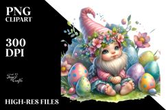 Adorable Baby Gnome in Easter Scene, PNG Product Image 2
