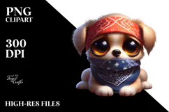 Exaggerated Dog with Bandana PNG Product Image 2