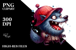 Funny Simple Werewolf Watercolor PNG Product Image 2