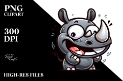 Cute Cartoon Rhino PNG Product Image 2