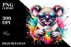 Quirky Koala Drinking from Colorful Drink | Sublimation | Product Image 3