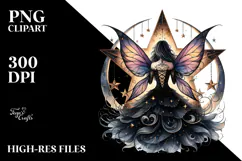 Gothic Fairy on Star, High-Res PNG Product Image 2