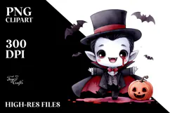 Watercolor Style Funny Halloween Clipart, Transparent PNG Product Image 2
