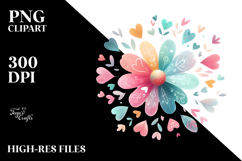 Boho Heart Flower PNG Product Image 2