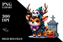 Cute Elk Dressed for Halloween | Sublimation | Clipart Product Image 1