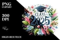 Watercolor Class of 2025 | Clipart Product Image 3