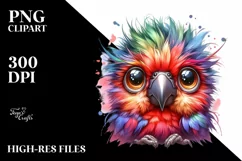 Colorful Watercolor Cute Parrot Eyes Product Image 1