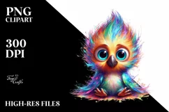 Colorful Baby Parrot with Crazy Eyes and Hair Product Image 3
