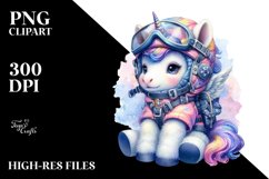 Baby Unicorn in Mountaineer&#039;s Gear, PNG Product Image 1