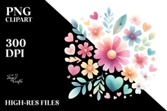 Cute Boho Heart Flower PNG Product Image 2