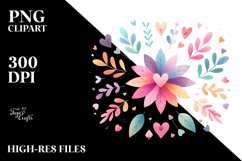 Boho Heart Flower PNG Product Image 2