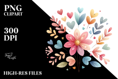Boho Heart Flower PNG Product Image 2