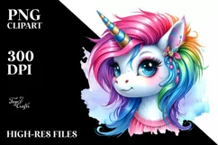 Funny Baby Unicorn PNG Product Image 1