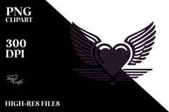 Simple Retro Heart Wings PNG Product Image 2