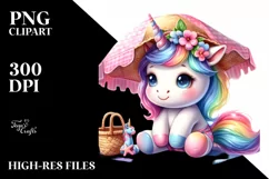 Cute Baby Unicorn Wearing Beach Towel | Sublimation | Product Image 1