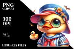 Baby Duck with Sailor Outfit, PNG Product Image 2