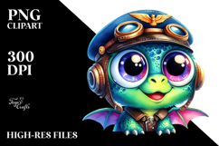 cute Dinosaur Pilot Cap PNG Product Image 2
