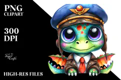 Vibrant Crazy Eyes Baby Dinosaur PNG Product Image 2