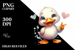 Duck Portrait Love Sign Cute Funny Clipart Product Image 1