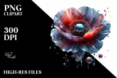 Colorful Watercolor Splash Abstract Poppy Product Image 1