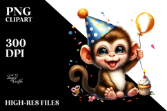 High-Energy Baby Monkey with Singer Look, Transparent PNG Product Image 2