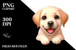 Watercolor Cute Labrador Retriever PNG Product Image 2