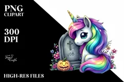 Vibrant Unicorn Halloween | Sublimation | Clipart Product Image 1