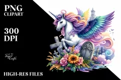Vibrant Unicorn Halloween | Sublimation | Clipart Product Image 3