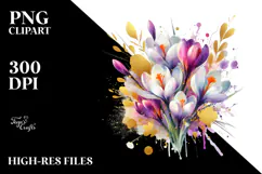 Vibrant Watercolor Bouquet Gold Foil Product Image 2