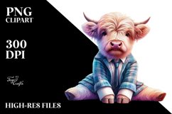 Colorful Baby Highland Cow in Contemporary Dancer&#039;s Outfit, Product Image 3