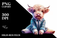 Colorful Baby Highland Cow in Contemporary Dancer's Outfit, Product Image 3