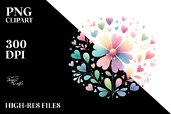 Boho Heart Flower PNG Product Image 2