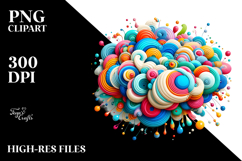 Colorful Whimsical Macaw and Flowers | Clipart Product Image 2
