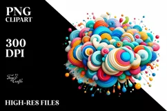 Colorful Whimsical Macaw and Flowers | Clipart Product Image 3