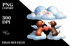 Dachshund with Heart in Watercolor PNG Product Image 2