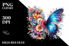 Vibrant Butterfly Flowers | Sublimation Clipart Product Image 1