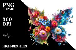 Vibrant Butterfly Flowers | Sublimation Clipart Product Image 1