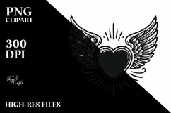 Heart with Wings Tattoo PNG Product Image 2