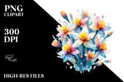 Colorful Diamond Narcissus Flower PNG Product Image 2