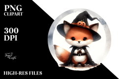 Cute Baby Fox, Washed Watercolor PNG Product Image 2