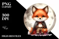Cute Baby Fox, Washed Watercolor PNG Product Image 2