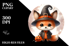 Cute Baby Fox, Washed Watercolor PNG Product Image 2