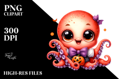 Baby Octopus in Halloween Costume, Transparent PNG Product Image 2