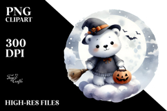 Cute Baby Polar Bear Halloween PNG Product Image 2