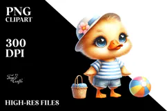 Cute Baby Duck for the Beach, PNG Product Image 2