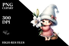 Gnome with Huge Hat and Lily, Transparent PNG Product Image 2